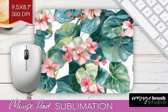 Tropical Flowers Mouse Pad Sublimation - Floral Mousepad PNG Product Image 1