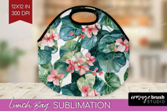 Tropical Flowers Lunch Bag - Floral Lunch Bug PNG Product Image 1