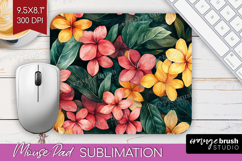 Tropical Flowers Mouse Pad Sublimation - Floral Mousepad PNG Product Image 1