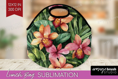 Tropical Flowers Lunch Bag - Floral Lunch Bug PNG Product Image 1