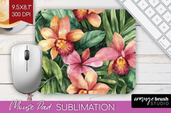 Tropical Flowers Mouse Pad Sublimation - Floral Mousepad PNG Product Image 1