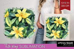 Tropical Flowers Tote Bag - Floral Tote Bag PNG Sublimation Product Image 1