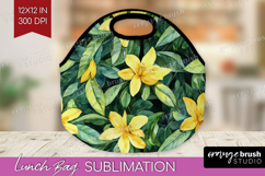 Tropical Flowers Lunch Bag - Floral Lunch Bug PNG Product Image 1