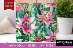 Tropical Flowers Tumbler Wrap - Floral Tumbler PNG Product Image 1