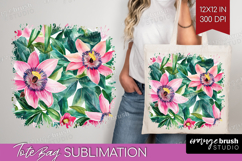 Tropical Flowers Tote Bag - Floral Tote Bag PNG Sublimation Product Image 1