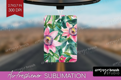 Tropical Flowers Air Freshener PNG - Floral PNG Sublimation Product Image 1