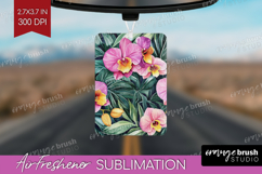 Tropical Flowers Air Freshener PNG - Floral PNG Sublimation Product Image 1