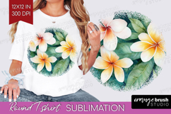 Tropical Flowers Round Tshirt Background - Floral PNG Product Image 1