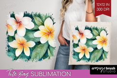 Tropical Flowers Tote Bag - Floral Tote Bag PNG Sublimation Product Image 1