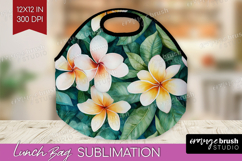 Tropical Flowers Lunch Bag - Floral Lunch Bug PNG Product Image 1