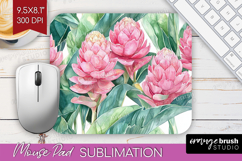 Tropical Flowers Mouse Pad Sublimation - Floral Mousepad PNG Product Image 1