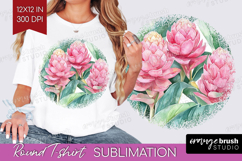 Tropical Flowers Round Tshirt Background - Floral PNG Product Image 1