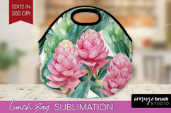 Tropical Flowers Lunch Bag - Floral Lunch Bug PNG Product Image 1