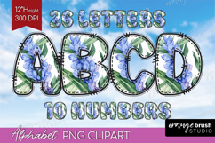 Tropical Flowers Doodle Aphabet Clipart - Summer Letters PNG Product Image 1