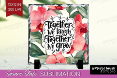 Family Quote Slate PNG - Summer Flowers Square Slate Product Image 1