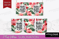 Family Quote Mug Wrap - Summer Flowers Mug PNG Sublimation Product Image 1