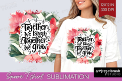 Family Quote Square Tshirt Background - Summer Flowers PNG Product Image 1