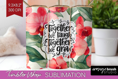 Family Quote Tumbler Wrap - Summer Flowers Tumbler PNG Product Image 1