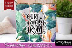 Family Quote Tumbler Wrap - Summer Flowers Tumbler PNG Product Image 1