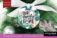 Family Quote Ornament PNG - Summer Flowers PNG Sublimation Product Image 1