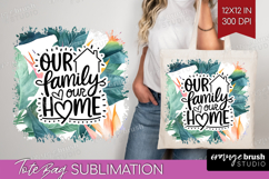 Family Quote Tote Bag - Summer Flowers Tote Bag PNG Product Image 1