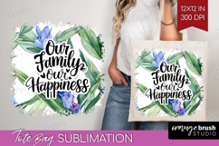 Family Quote Tote Bag - Summer Flowers Tote Bag PNG Product Image 1