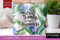 Family Quote Tumbler Wrap - Summer Flowers Tumbler PNG Product Image 1