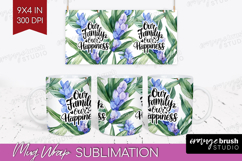 Family Quote Mug Wrap - Summer Flowers Mug PNG Sublimation Product Image 1