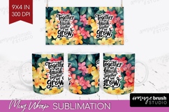 Family Quote Mug Wrap - Summer Flowers Mug PNG Sublimation Product Image 1