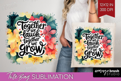 Family Quote Tote Bag - Summer Flowers Tote Bag PNG Product Image 1