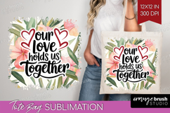 Family Quote Tote Bag - Summer Flowers Tote Bag PNG Product Image 1