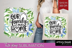Family Quote Tote Bag - Summer Flowers Tote Bag PNG Product Image 1