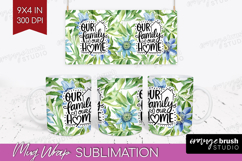 Family Quote Mug Wrap - Summer Flowers Mug PNG Sublimation Product Image 1