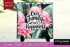 Family Quote Slate PNG - Summer Flowers Square Slate Product Image 1
