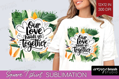 Family Quote Square Tshirt Background - Summer Flowers PNG Product Image 1
