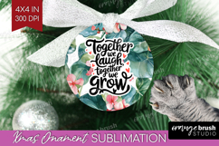 Family Quote Ornament PNG - Summer Flowers PNG Sublimation Product Image 1