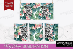 Family Quote Mug Wrap - Summer Flowers Mug PNG Sublimation Product Image 1