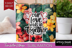 Family Quote Tumbler Wrap - Summer Flowers Tumbler PNG Product Image 1