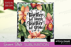 Family Quote Slate PNG - Summer Flowers Square Slate Product Image 1