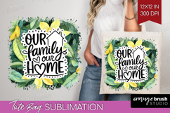 Family Quote Tote Bag - Summer Flowers Tote Bag PNG Product Image 1
