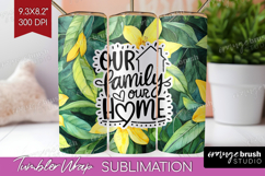 Family Quote Tumbler Wrap - Summer Flowers Tumbler PNG Product Image 1