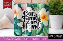 Family Quote Tumbler Wrap - Summer Flowers Tumbler PNG Product Image 1