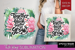 Family Quote Tote Bag - Summer Flowers Tote Bag PNG Product Image 1