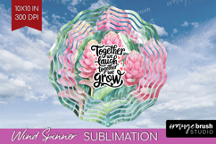 Family Quote Wind Spinner Sublimation PNG - Summer Flowers Product Image 1