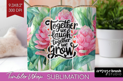 Family Quote Tumbler Wrap - Summer Flowers Tumbler PNG Product Image 1