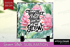 Family Quote Slate PNG - Summer Flowers Square Slate Product Image 1