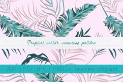 Palm leaves vector seamless pattern Product Image 1