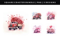 Truck Square Coaster Design | Square Coaster PNG Product Image 1