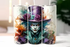 Creepy Clown Face Tumbler Wrap Sublimation | Scary Clown PNG Product Image 2