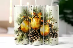 Christmas Ornaments and Pine Cones Tumbler Wrap Product Image 2